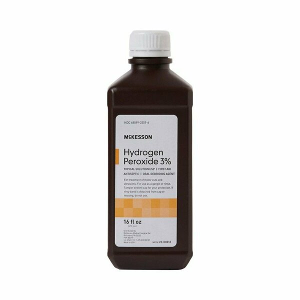 Mckesson Hydrogen Peroxide Antiseptic, 16 oz. Bottle, 12PK 23-D0012